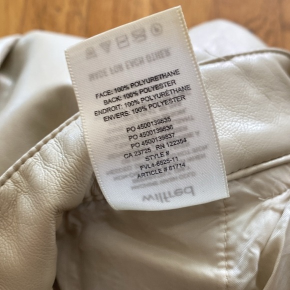 Aritzia Wilfred Modern Cargo Pant Vegan Leather Sand White size 00 - Picture 10 of 16